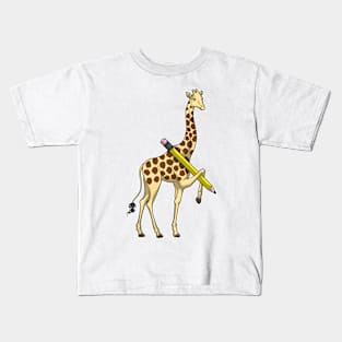 Giraffe Pupil Pencil Kids T-Shirt